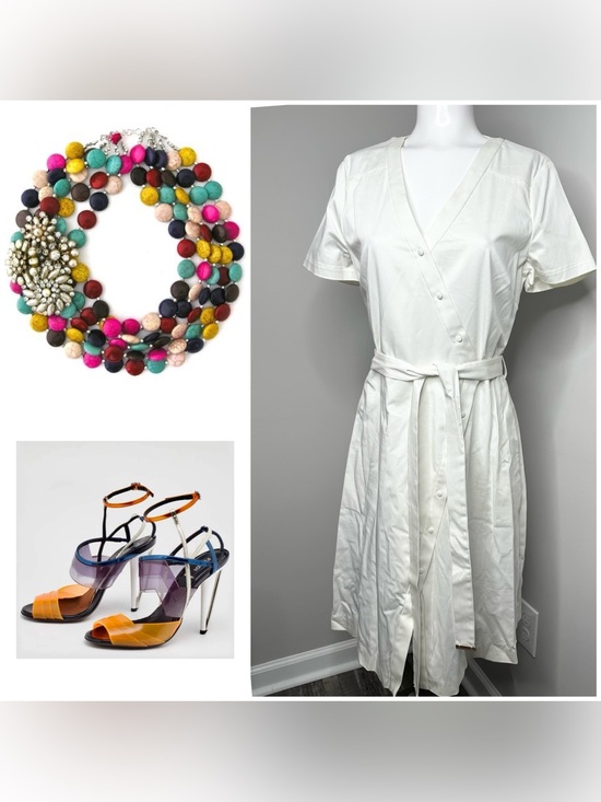 Ted Baker Dresses & Skirts - Ted baker White Wrap-Style Short Sleeve Dress- preloved-4